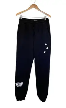 The Local Love Club "Everyone's Invited" Slouchy Jogger Sweatpants Unisex Black