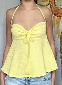 Yellow Shein Flowy Halter Top