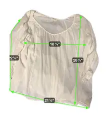 Velvet Graham Spencer Peasant Blouse Top White Flowy Bohemian Lightweight