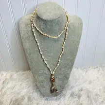Shell Necklace Long 22.5" Long Shells Pendant