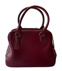 Heshe Handbag Womens Medium Red Leather Satchel Tote Purse Top Handle Bag