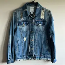 Iris Basic & Contemporary Denim Distressed Jacket Women’s Size Small