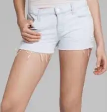 J Brand Cut Off Shorts Addicted Light Wash Denim Raw Hem 25