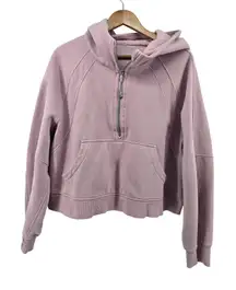 Lululemon Scuba Oversized Cropped Half Zip Hoodie Pullover Dusty Rose XL/XXL