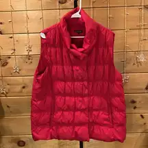 Eileen Fisher Red Down Puffer Vest Size L