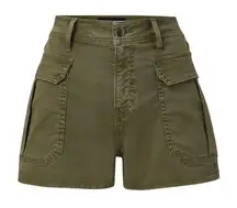 NWOT Veronica Beard Mallory High Rise Cargo Shorts in Olive Green 28