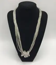 Cookie Lee Silver CZ Multi Strand Necklace