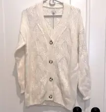 A new day Cream button down cardigan oversized XS-M NWT