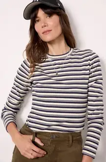 LNA Black and Cream striped shirt