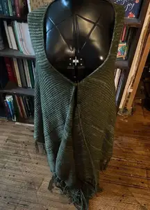 LuLaRoe olive green fringe cozy O/S knit versatile shawl