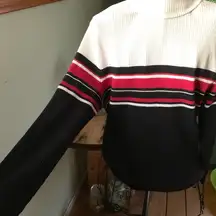 Carolyn Taylor | vintage-y sweater,black white red