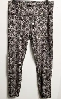 ATHLETA Python Brown Snake Print Brown‎ Ultimate 7/8 Tights Leggings Medium