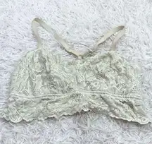 Aerie Lace Racerback Bralette Cream Yellow Size XL