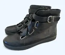 Born Sophia Leather High Top Boots Sneakers Black Women's 8M Edgy Gorpcore
