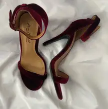 Anne Michelle Red Velvet Heels Size 6