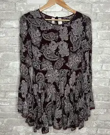 Ecote Black and Gray Bell Sleeve Sweater Dress