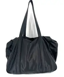 Zara Black‎ Weekender Tote Bag Faux Leather Unisex Hidden Zipper