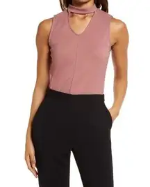 NWT Halogen Cutout Mock Neck Top in Pink Adobe Size smallw