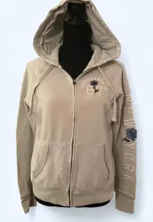 Vintage Aeropostale Seafoam green zip up hoodie with rose embroidery Size Medium