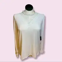 Halogen Ivory Cloud women’s polyester long sleeve pretty Madonna blouse sz XL
