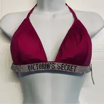 Victoria’s Secret Swim Shine Strap Triangle Bikini Top Size Large Halter Tie NEW