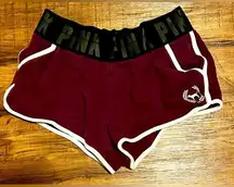 PINK Burgundy Varsity Short Shorts Size Large