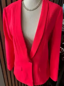 EXPRESS SOFT INSET SHAWL LAPEL JACKET size 4 Hot&Spicy Coral blazer work attire