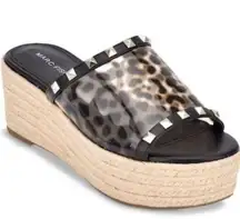 💛 MARC FISHER Jelise Leopard Print Platform Slides footwear