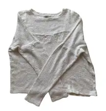 Zara Trafaluc Pullover Sweater White size Small Lace workwear Office Casual