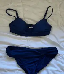 La Blanca Deep Blue Bikini Set size 4.