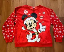 DISNEY Mickey Mouse Light Up Ugly Sweater Christmas Sweatshirt Size L