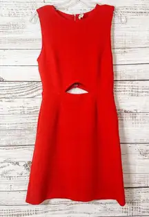 Suno Red Cutout Crew Neck Wool Blend A-line Dress, EUC, Size 2, MSRP $595