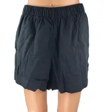 Abercrombie & Fitch Women's Black Linen Elastic Waist Casual Lounge Shorts Sz M