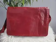 wilson's leather  Vintage Red Computer Messenger Bag