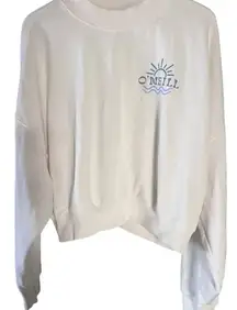 O'Neill Women's pullover cropped sweatshirt NWOT Sz XL Cozy Cream Color Surf