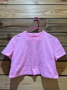 cropped tee in bubblegum