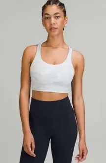 Lululemon  Energy Longline Sports Bra B-C Cup Heritage Camo Grey White Size 4