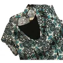 JTB Woman Womens Top Size 26 28 Blue Brown Teal Paisley Drape Knit Top NEW‎