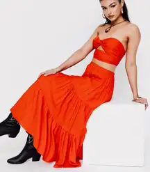 🧡Spoon Jeans Burnt Orange Matching Set Crop Top & Midi Skirt🧡 ~Medium NWT 🆕