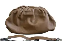 Anna Morellini Luna leather pouch bag with detached chain strap Italy Tan