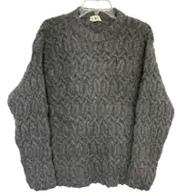 J Crew Sweater Cable Knit Mens Size L Fisherman Pullover Dark Gray L