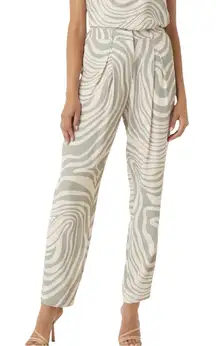 NWT Misa Los Angeles Perry Zebra Pattern Front Pleated Pants XS