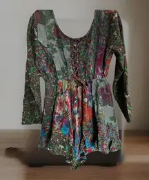 Vintage Y2K Women S / M Corduroy Baby Doll Top Dress Fairy Grunge Sacred Threads