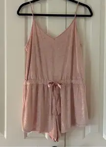 Victoria's Secret - Pink Velvet - One Piece Romper Pajamas Lingerie - Size Large