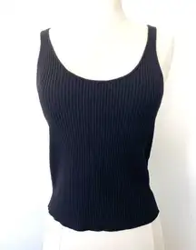 Maje tank top knit black ribbed size L