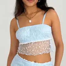 Grey Bandit Seasons Of Love Top Light Blue Size Small NWT