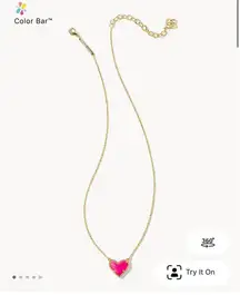 Kendra Scott Elisa Pendant Necklace Heart Neon Pink Magnesite