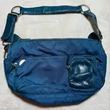 Francesco Biasia Blue Nylon Shoulder Bag