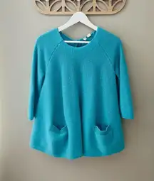 Moth by Anthro. Cashmere Knit Sweater Blue Sz Medium