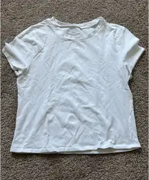 Abercrombie White Baby Tee Short Sleeve Essentials Fitted